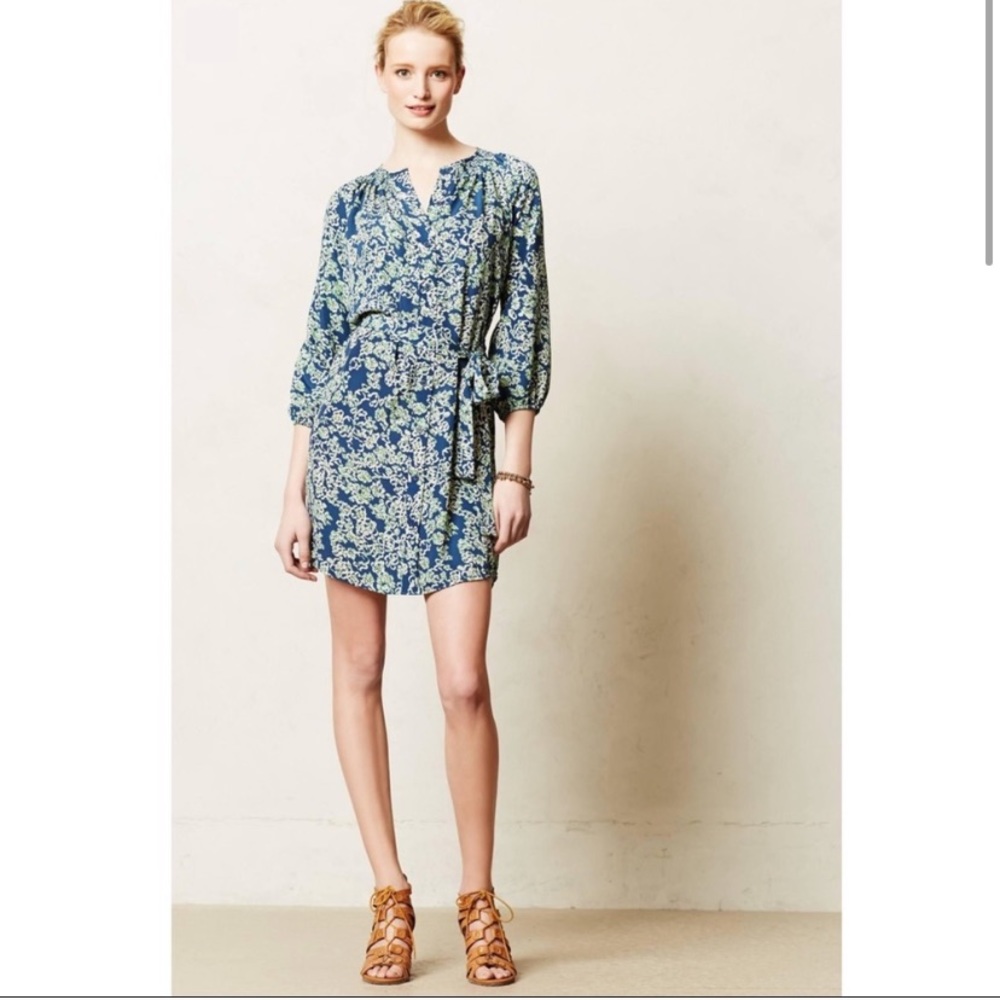 Anthropologie Maeve Belted Shirt Dress